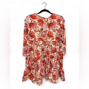 Zara Floral Red and Pink Dress